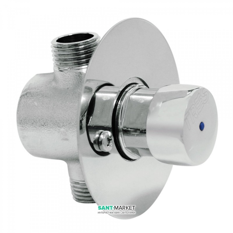 Кран для душа Tres Tempotres встраиваемый нажимной хром 112177