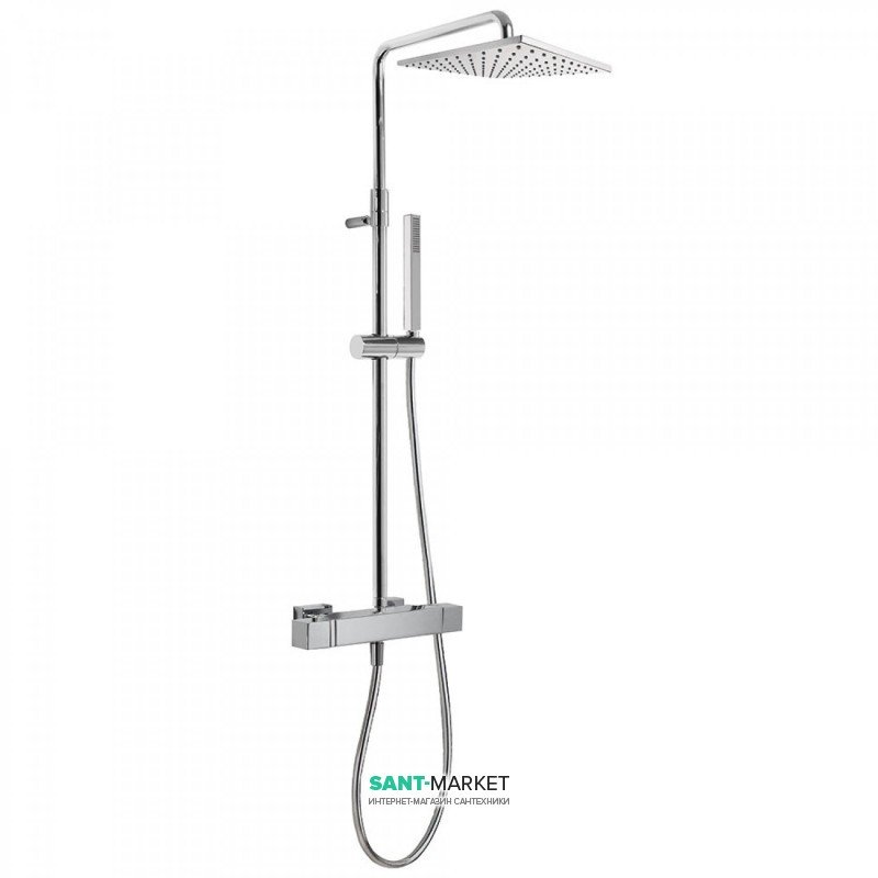 Душевая стойка Tres Cuadro-Tres термостатическая c верхним и ручным душем хром 00719501