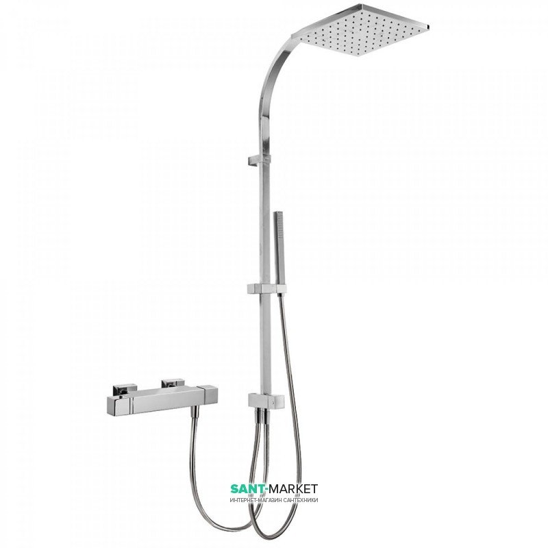 Душова стійка Tres Cuadro-Tres термостатична з верхнім і ручним душем хром 00738501