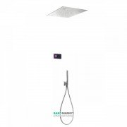 Электронная душевая система скрытого монтажа Tres Shower Technology хромотерапия с термостатом хром/черный 09288566