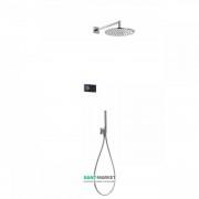 Электронная душевая система скрытого монтажа Tres Shower Technology с термостатом хром/черный 09288558