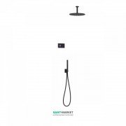 Електронна душова система прихованого монтажу Tres Shower Technology з термостатом чорний матовий/чорний 09288567NM
