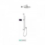 Електронна душова система прихованого монтажу Tres Shower Technology з термостатом і штангою хром/чорний 09288568
