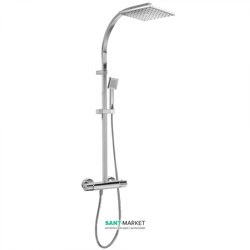 Душевая стойка Tres Flat-Tres термостатическая c верхним и ручным душем хром 20439501