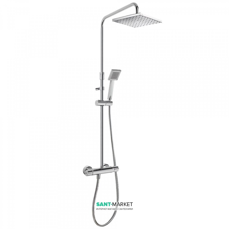 Душевая стойка Tres Flat-Tres термостатическая c верхним и ручным душем хром 20438704