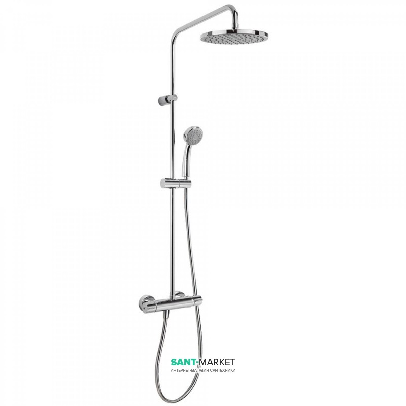 Душевая стойка Tres Flat-Tres термостатическая c верхним и ручным душем хром 20438701