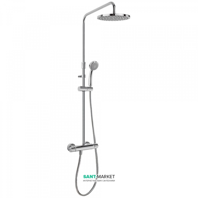 Душевая стойка Tres Flat-Tres термостатическая c верхним и ручным душем хром 20438703