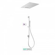 Електронна душова система прихованого монтажу Tres Shower Technology хромотерапія з термостатом і штангою хром/білий 09286301