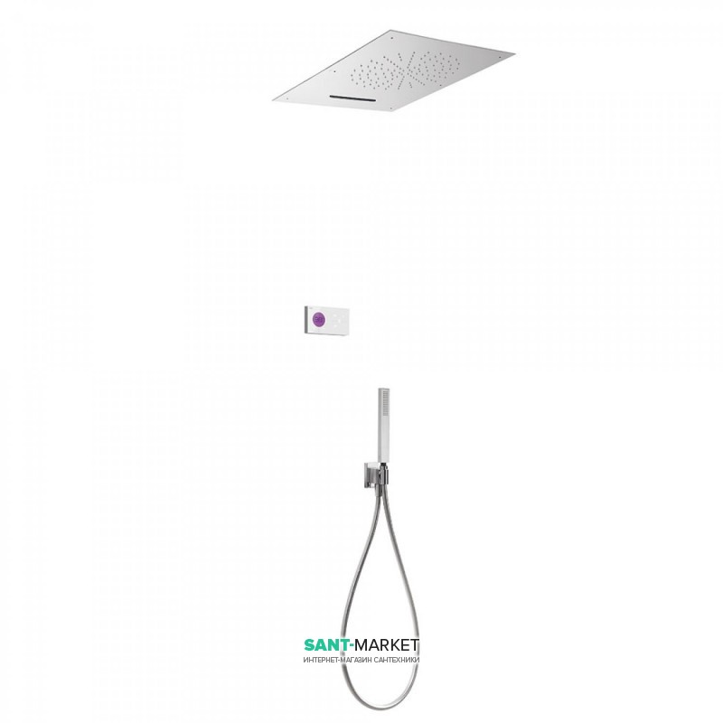 Электронная душевая система скрытого монтажа Tres Shower Technology с термостатом хром/белый 09286304