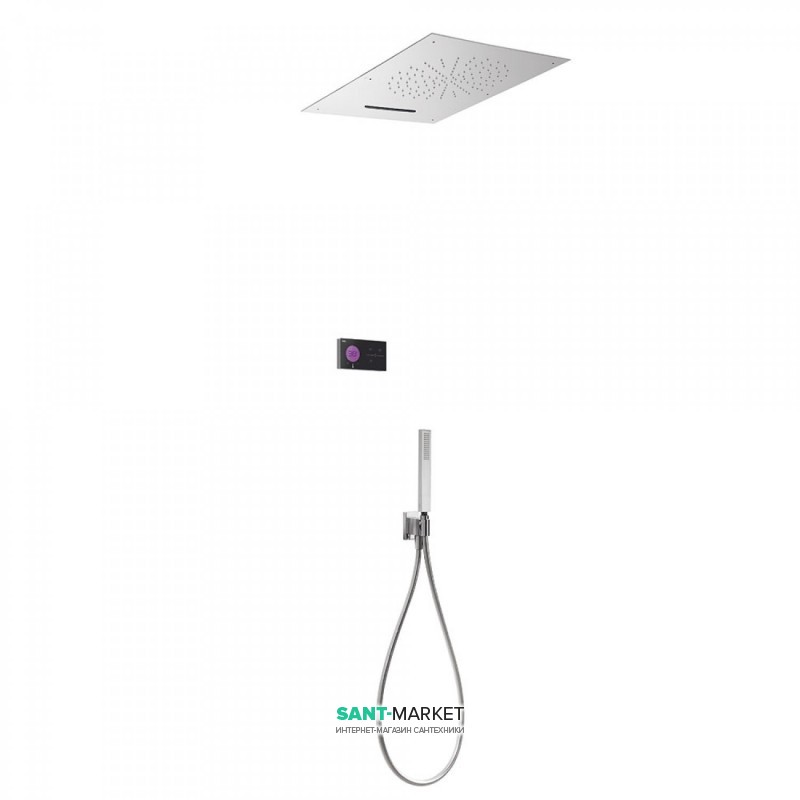 Електронна душова система прихованого монтажу Tres Shower Technology з термостатом хром/чорний 09288304