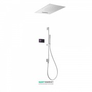 Электронная душевая система скрытого монтажа Tres Shower Technology с термостатом и штангой хром/черный 09288303
