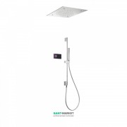 Електронна душова система прихованого монтажу Tres Shower Technology з термостатом і штангою хром/чорний 09288305