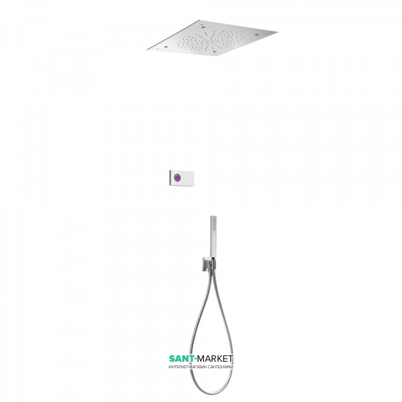 Електронна душова система прихованого монтажу Tres Shower Technology з термостатом хром/білий 09286306