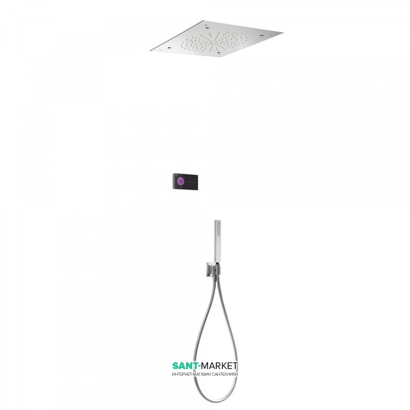 Електронна душова система прихованого монтажу Tres Shower Technology з термостатом хром/чорний 09288306