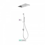 Електронна душова система прихованого монтажу Tres Shower Technology з термостатом і штангою хром/білий 09286307