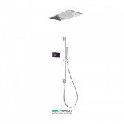 Електронна душова система прихованого монтажу Tres Shower Technology з термостатом і штангою хром/чорний 09288307