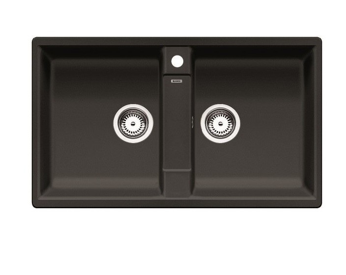 Мийка для кухні Blanco Zia 9 врізна з 2 чашами прямокутна чорний 526029