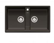Мойка для кухни Blanco Zia 9 врезная с 2 чашами прямоугольная черный 526029
