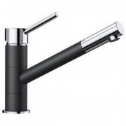 Змішувач для кухні Blanco Kano одинважільний з висувним виливом хром / чорний 526175