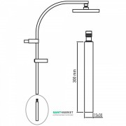 Подовжувач для душової штанги Tres 30 см хром 910691403