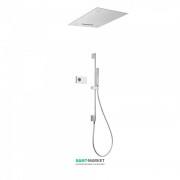 Электронная душевая система скрытого монтажа Tres Shower Technology хромотерапия с термостатом и штангой хром/белый 09286301