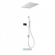 Электронная душевая система скрытого монтажа Tres Shower Technology хромотерапия с термостатом и штангой хром/черный 09288301