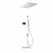 Електронна душова система прихованого монтажу Tres Shower Technology з термостатом і штангою хром/чорний 09288303