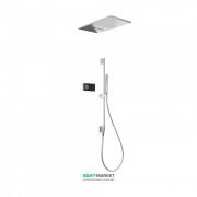 Электронная душевая система скрытого монтажа Tres Shower Technology с термостатом и штангой хром/черный 09288307