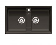 Мойка для кухни Blanco Zia 9 врезная с 2 чашами прямоугольная черный 526029