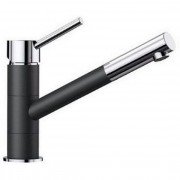 Смеситель для кухни Blanco Kano-S однорычажный с выдвижным изливом хром/черный 526174