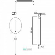 Удлинитель для душевой штанги Tres 30 см хром 918138503