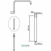 Подовжувач для душової штанги Tres 65 см хром 13419502