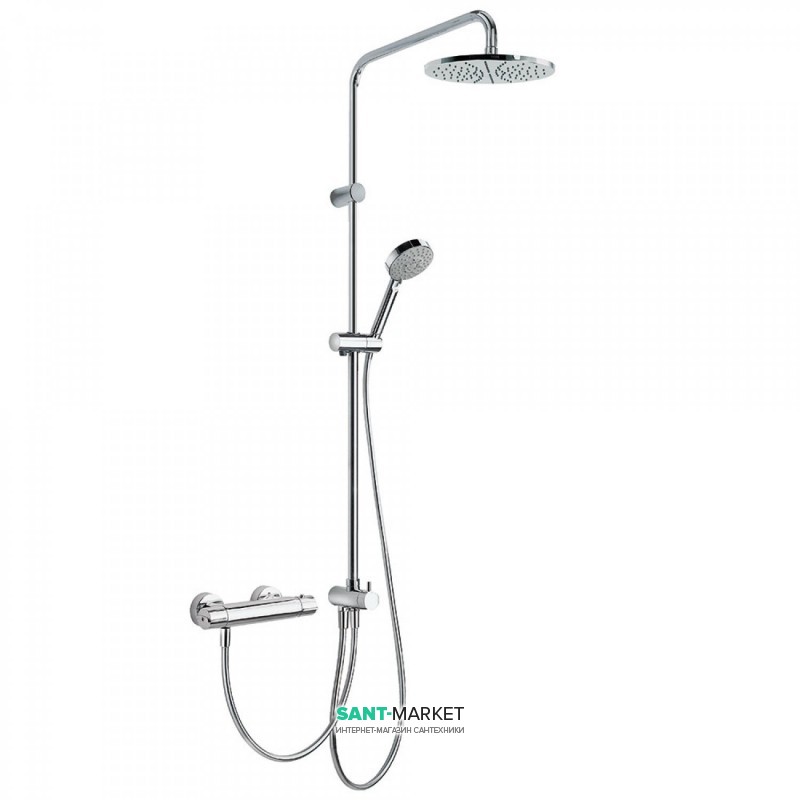 Душевая стойка Tres Eco-Term термостатическая c верхним и ручным душем хром 190385