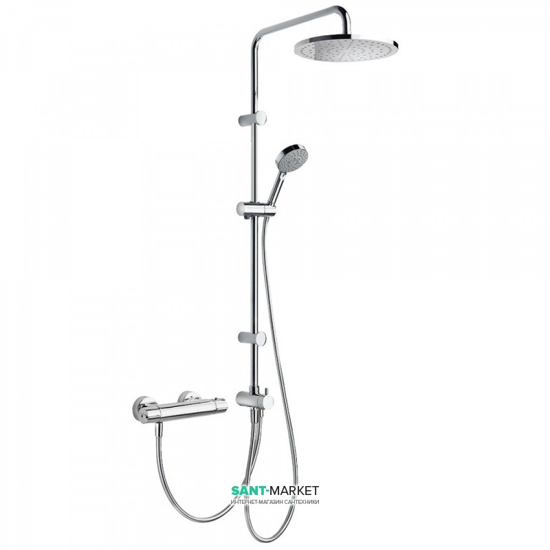 Душевая стойка Tres Eco-Term термостатическая c верхним и ручным душем хром 190387