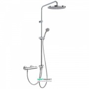 Душевая стойка Tres Flat-Tres термостатическая c верхним и ручным душем хром 20438501