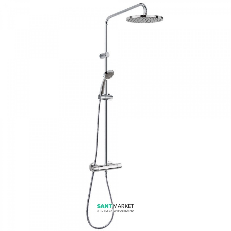 Душова стійка Tres Lex термостатична з верхнім і ручним душем хром 181386