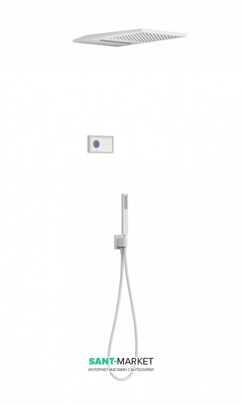 Электронная душевая система скрытого монтажа Tres Shower Technology с термостатом белый матовый/белый 09286308BM