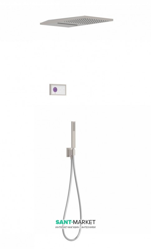Электронная душевая система скрытого монтажа Tres Shower Technology с термостатом сталь/белый 09286308AC