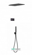 Електронна душова система прихованого монтажу Tres Shower Technology з термостатом чорний матовий/чорний 09288308NM