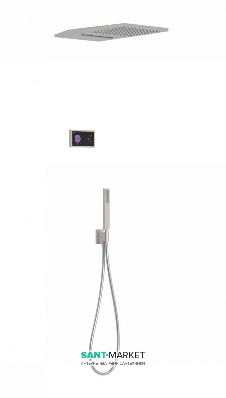 Електронна душова система прихованого монтажу Tres Shower Technology з термостатом сталь/чорний 09288308AC