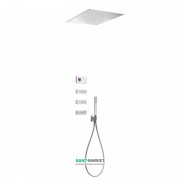Електронна душова система прихованого монтажу Tres Shower Technology з термостатом і бічними форсунками білий матовий/білий 09286312BM