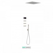 Електронна душова система прихованого монтажу Tres Shower Technology з термостатом і бічними форсунками сталь/чорний 09288312AC