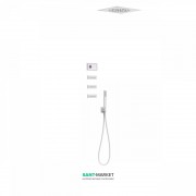 Электронная душевая система скрытого монтажа Tres Shower Technology с термостатом и боковыми форсунками белый матовый/белый 09286313BM