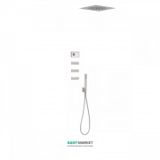 Електронна душова система прихованого монтажу Tres Shower Technology з термостатом і бічними форсунками сталь/білий 09286313AC