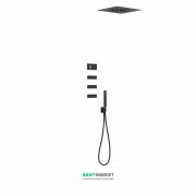 Електронна душова система прихованого монтажу Tres Shower Technology з термостатом і бічними форсунками чорний матовий/чорний 09288313NM