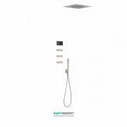 Електронна душова система прихованого монтажу Tres Shower Technology з термостатом і бічними форсунками сталь/чорний 09288313AC