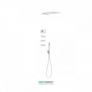 Електронна душова система прихованого монтажу Tres Shower Technology з термостатом і бічними форсунками білий матовий/білий 09286314BM