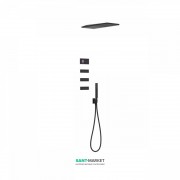 Електронна душова система прихованого монтажу Tres Shower Technology з термостатом і бічними форсунками чорний матовий/чорний 09288314NM