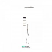 Електронна душова система прихованого монтажу Tres Shower Technology з термостатом і бічними форсунками сталь/чорний 09288314AC