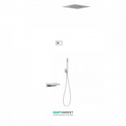 Електронна душова система прихованого монтажу Tres Shower Technology з термостатом і каскадним виливом білий матовий/білий 09286315BM